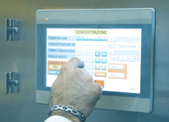 Impostazione parametri di cottura bolla di concentrazione
