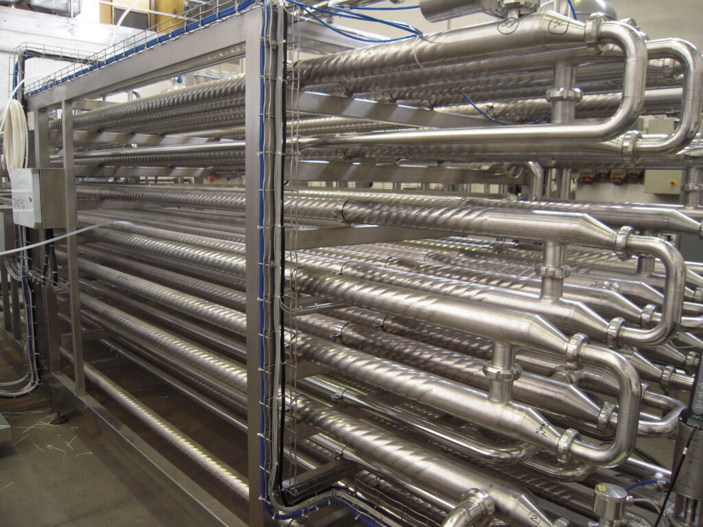 Impianto industriale Inox-Fer in acciaio inox per la lavorazione e la pastorizzazione degli alimenti