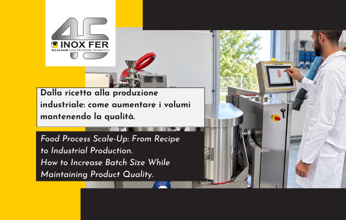 Cuocitore ProCut Easy INOX-FER durante una prova di lavorazione di una ricetta alimentare