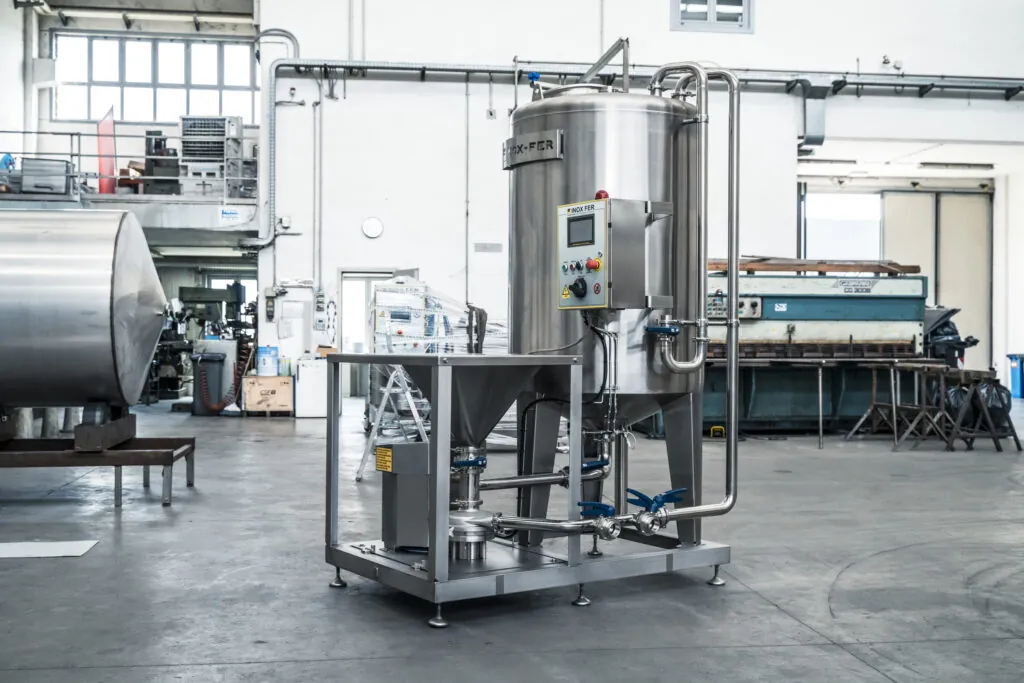 Impianto industriale in acciaio inox progettato e realizzato da INOX-FER